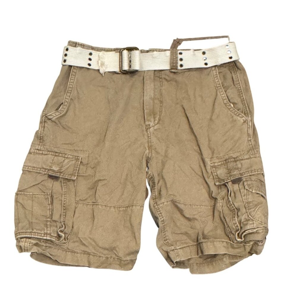 American Rag Cargo Shorts Mens Size 34 Brown Cotton Utility With Belt